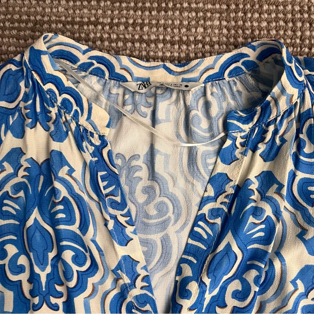 Zara Patterned Buttoned Tunic Dress - image 3